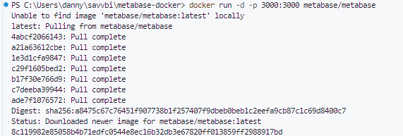 Example Docker Command to Run Metabase