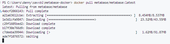 Running `docker pull metabase/metabase:latest`