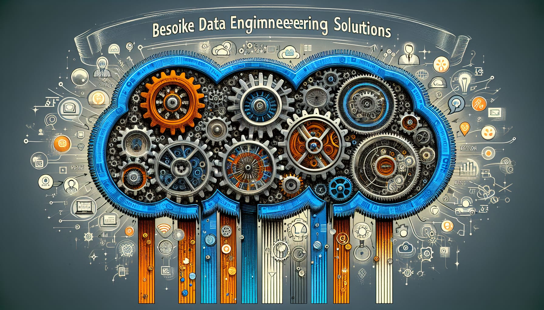 Illustration of customized data engineering solutions enhancing business processes and customer experiences